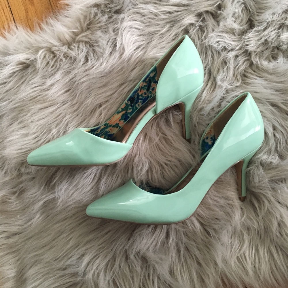Madden Girl Mint Patent Pointed-Toe Heels